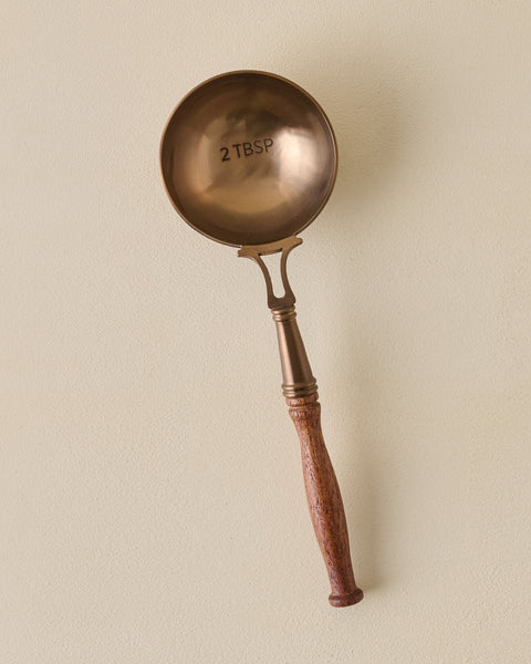 Antique Copper + Wood Coffee Scoop