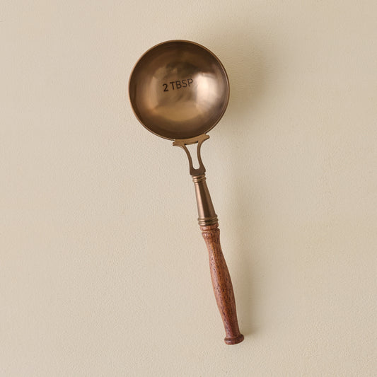 Antique Copper + Wood Coffee Scoop