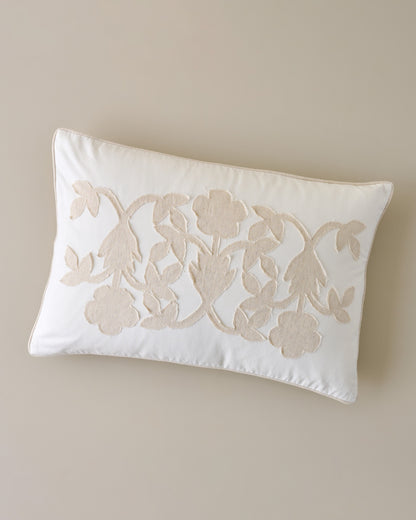 Floral Applique Lumbar Pillow