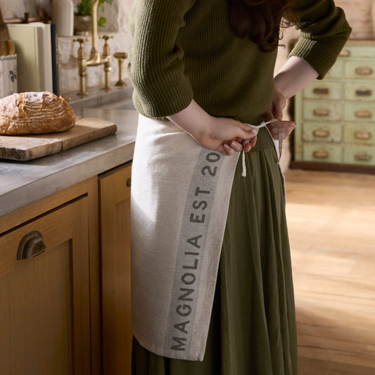 Magnolia Est. Jacquard Tea Towel - Green as an apron