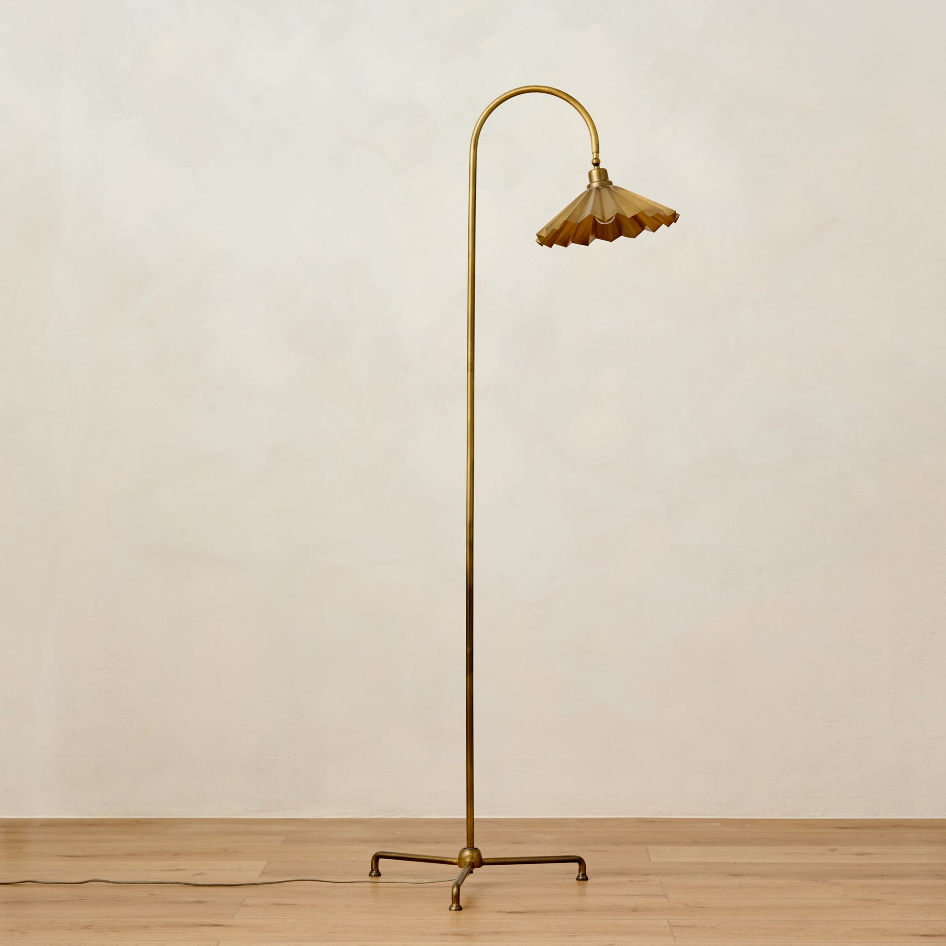 Brass Pleat Floor Lamp