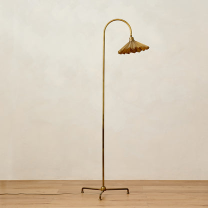 Brass Pleat Floor Lamp
