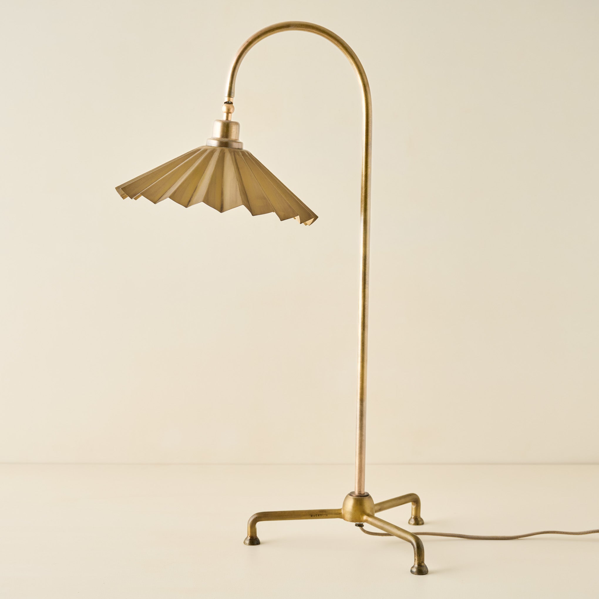 Oversized Brass Pleat Task Lamp