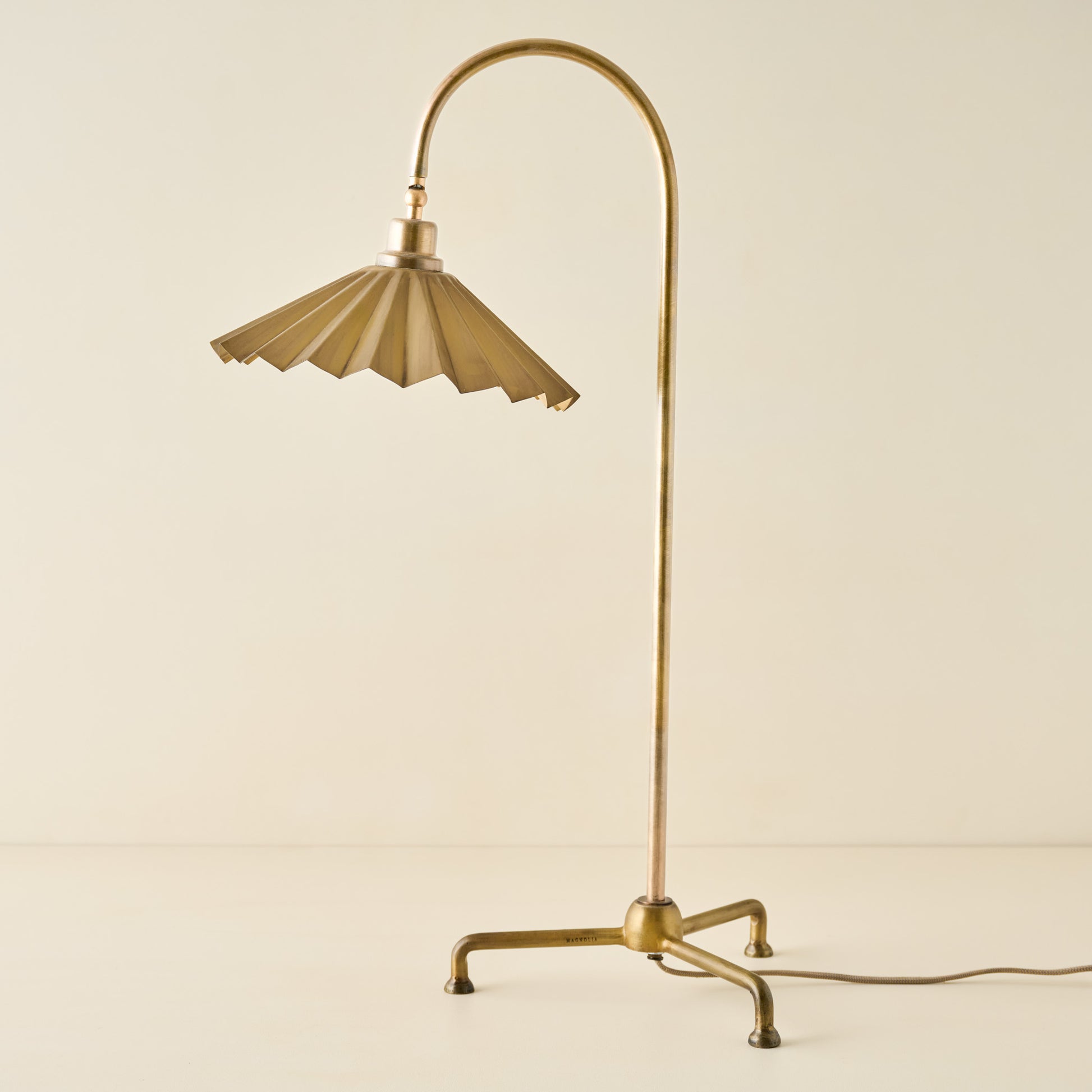 Oversized Brass Pleat Task Lamp