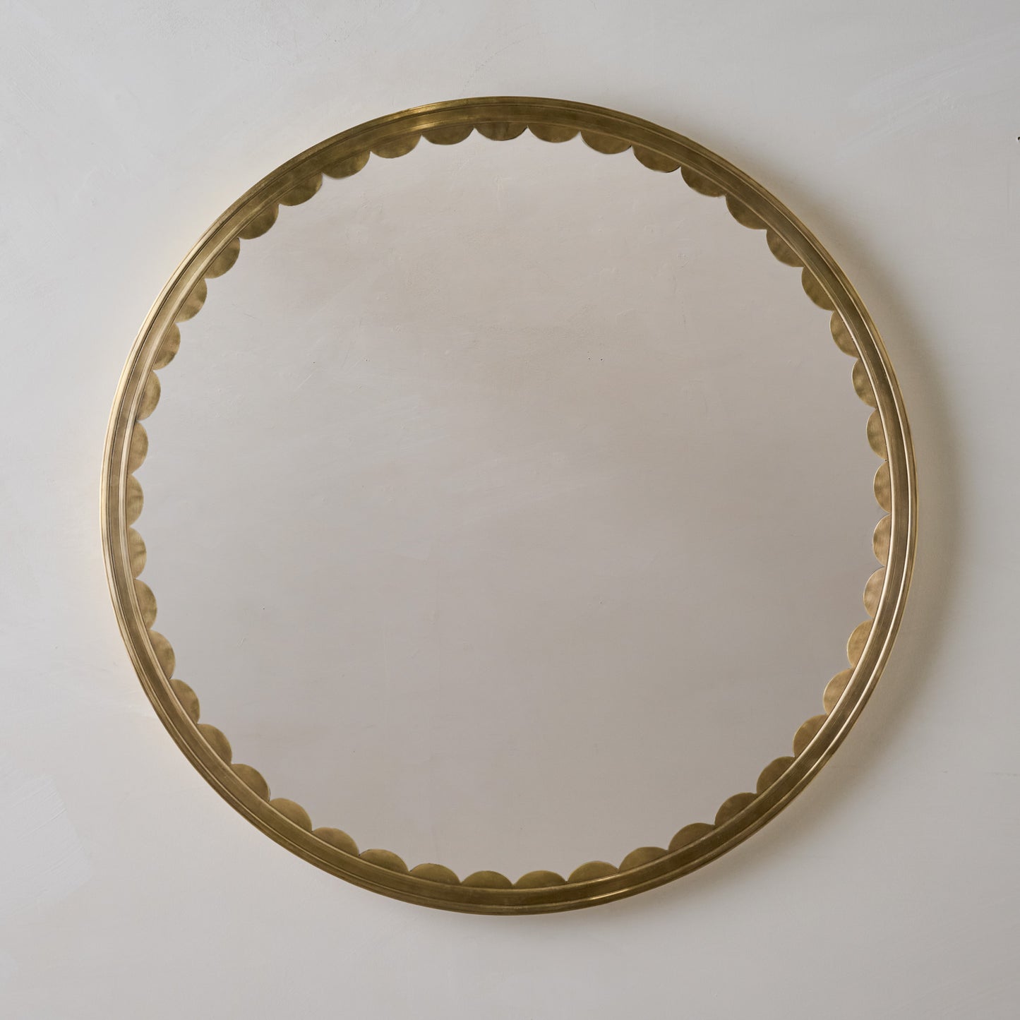 Julie Round Brass Scalloped Mirror