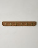 Caroline Carved Wood and Brass Hook Rack