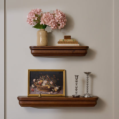 Scarlett Solid Wood Shelf (small and medium) styled in a room