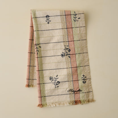 Magnolia Dawn Plaid Tea Towel 