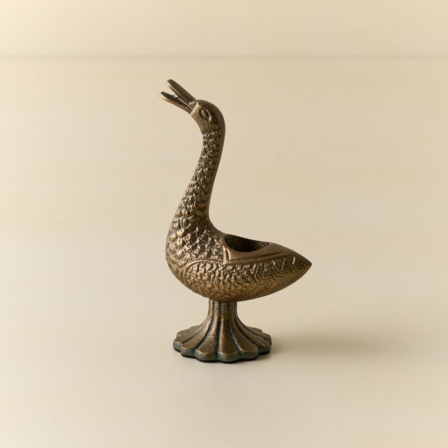 Vintage Inspired Brass Duck Taper Holder