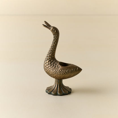 Vintage Inspired Brass Duck Taper Holder