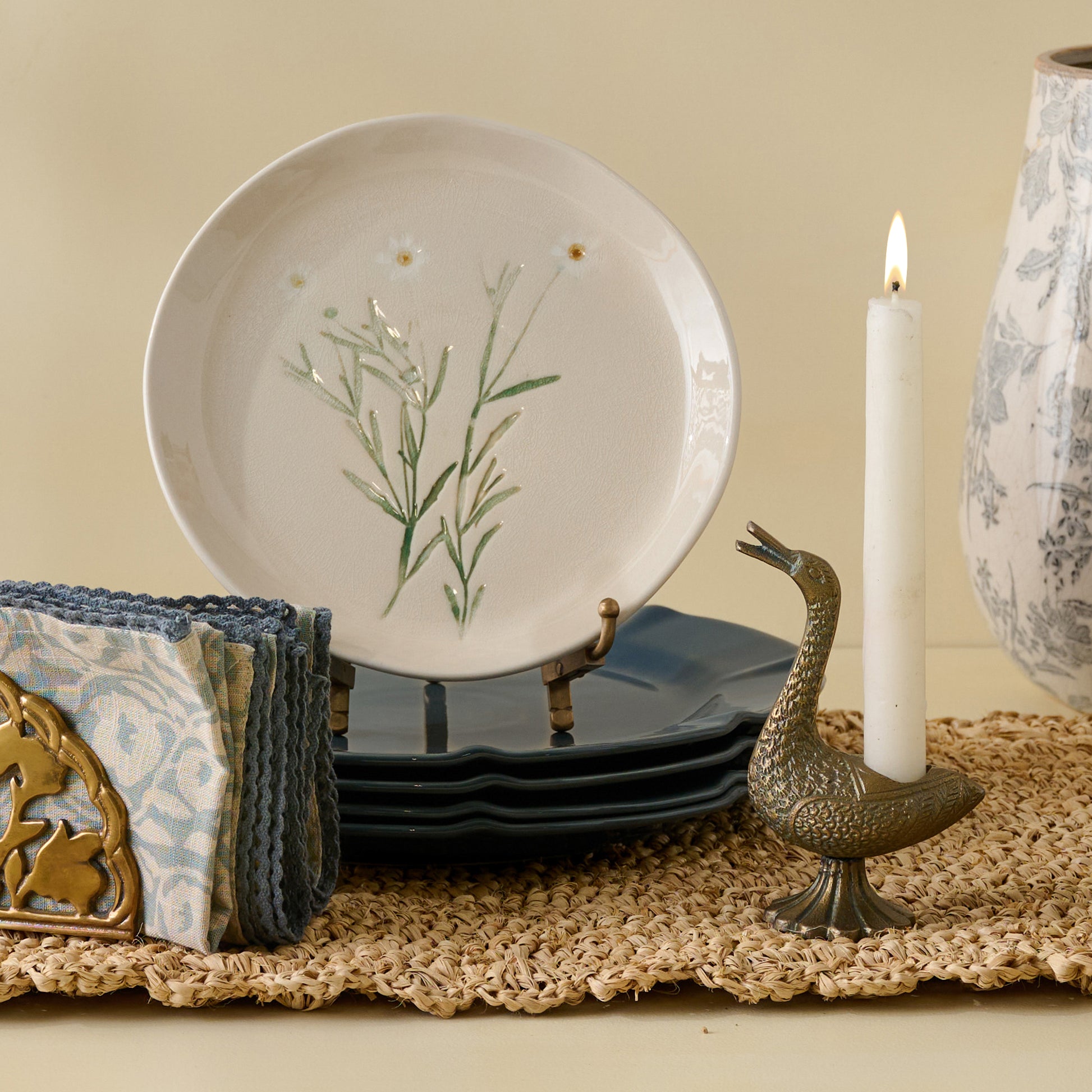 Vintage Inspired Brass Duck Taper Holder