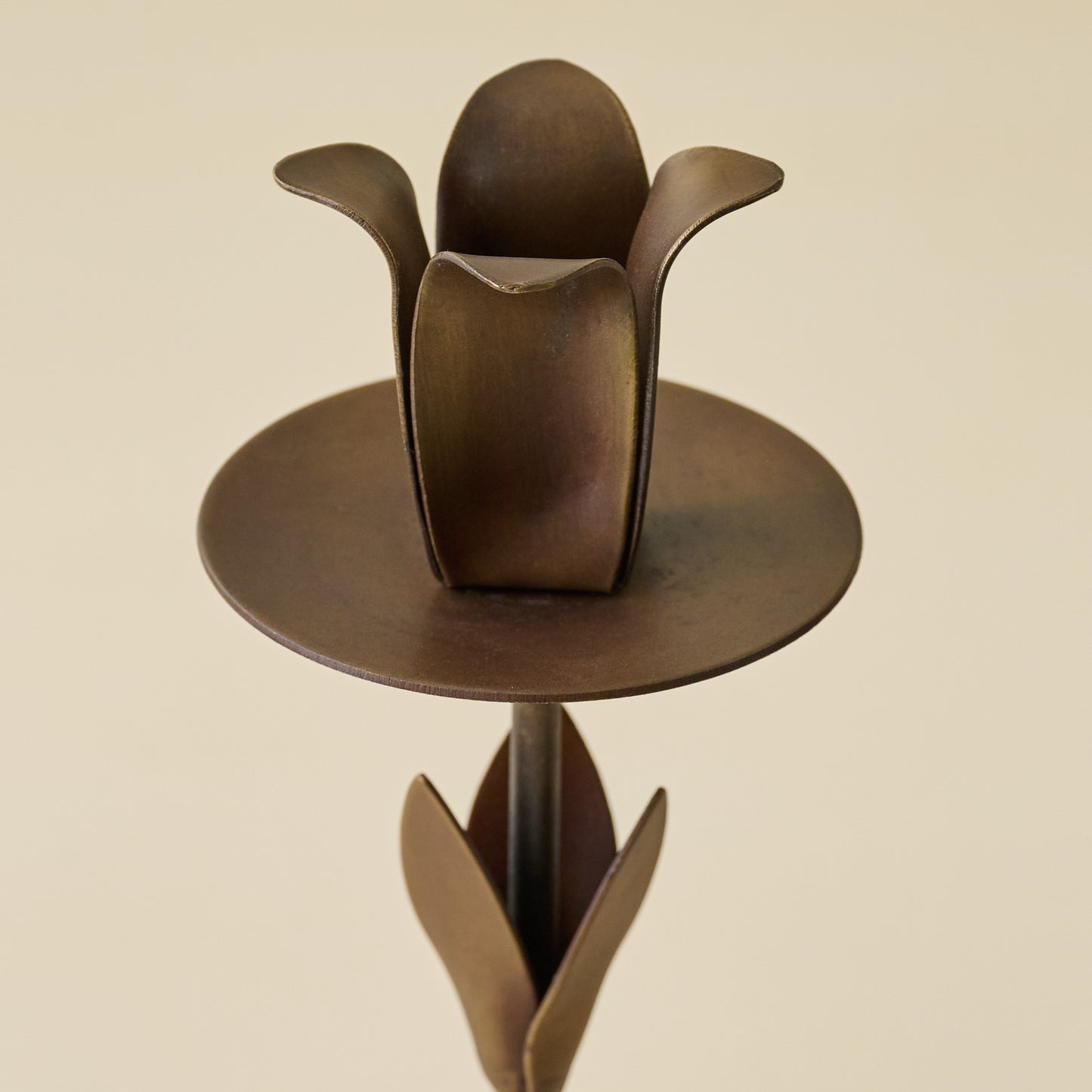 Forged Tulip Candelabra close up of tulip base