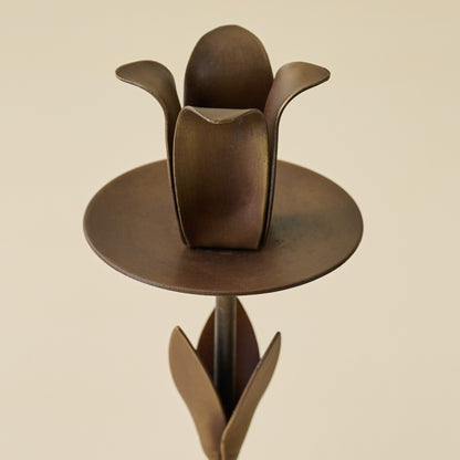 Forged Tulip Candelabra close up of tulip base