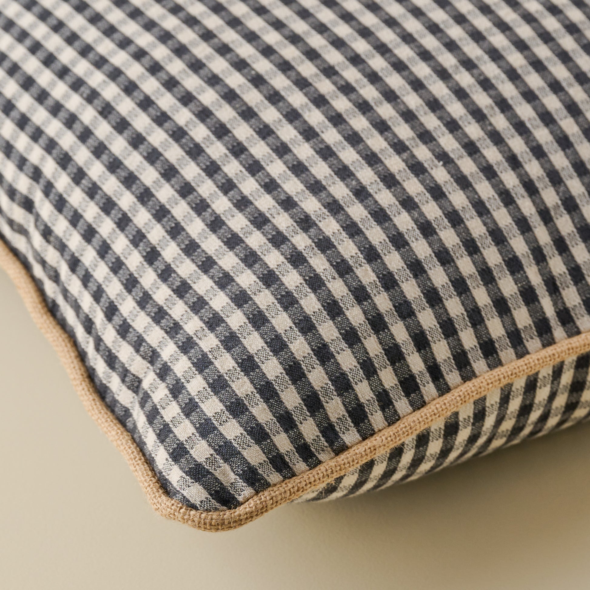 Gingham Pillow close up