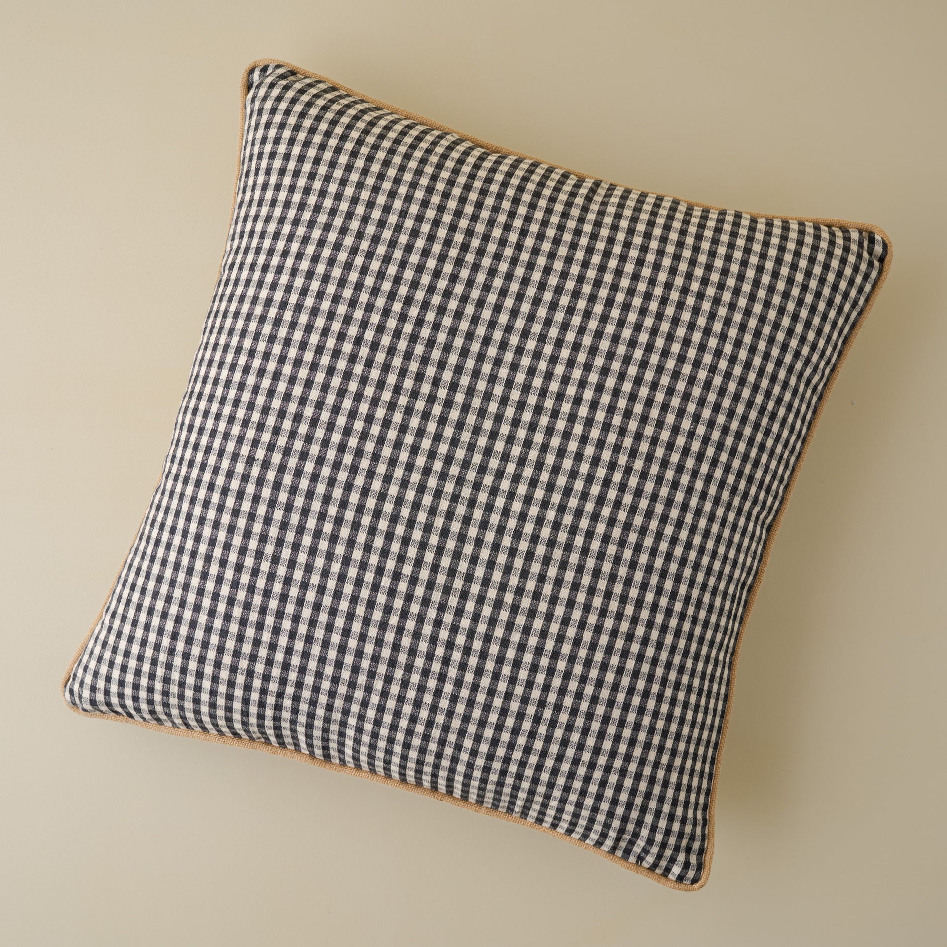 Gingham Large Pillow - Charcoal