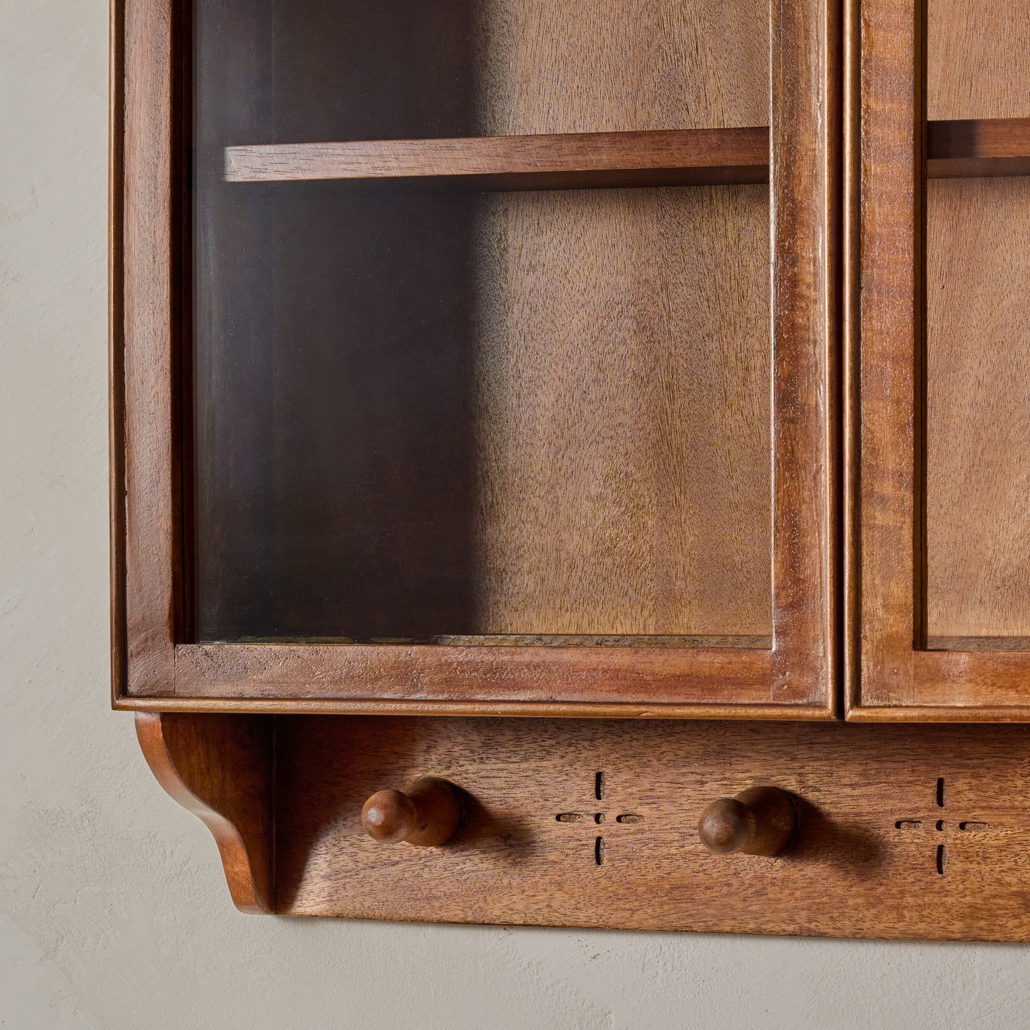 Amelia Oversized Display Cabinet with Glass Doors close up of detailing 