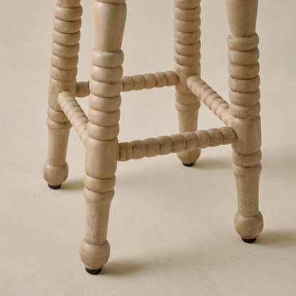 Jude Counter Stool in Light Wood close up