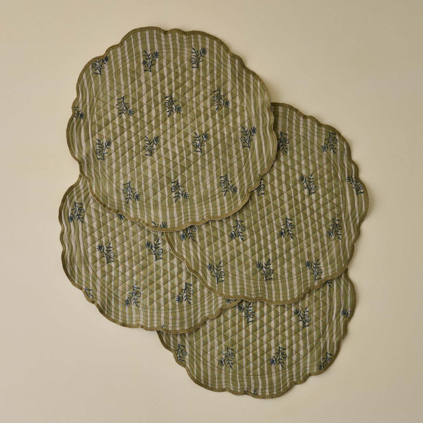 Lola Stripe Floral Reversible Placemat Set of Four