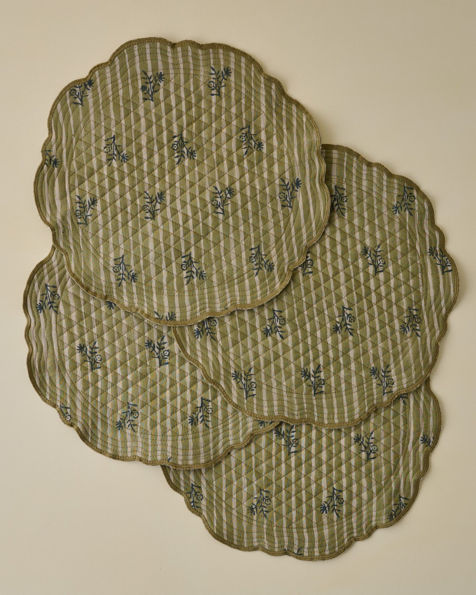 Lola Stripe Floral Reversible Placemat Set of Four