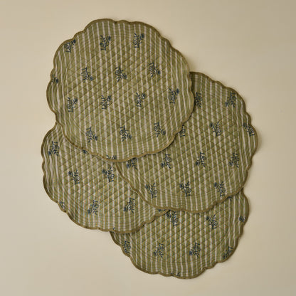 Lola Stripe Floral Reversible Placemat Set of Four