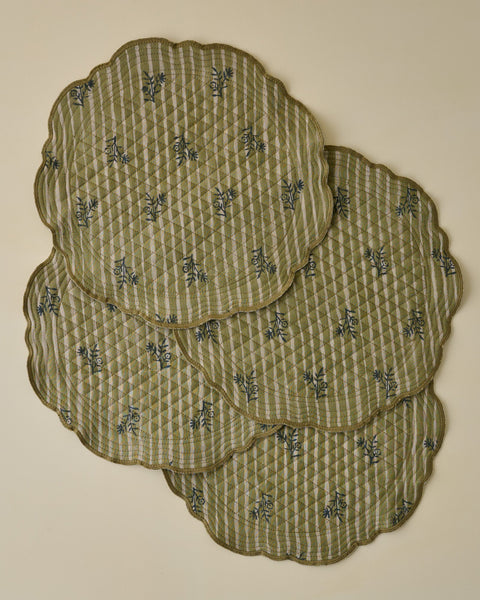 Lola Stripe Floral Reversible Placemat Set of Four