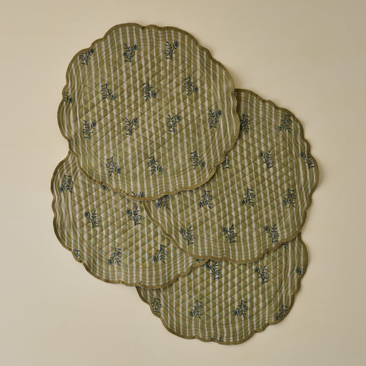 Lola Stripe Floral Reversible Placemat Set of Four