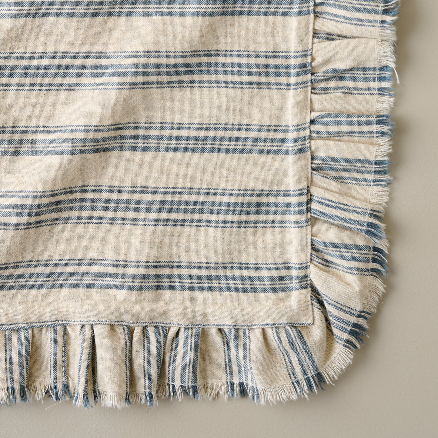Matilda Stripe Napkin Set of Four close up of ruffle trim