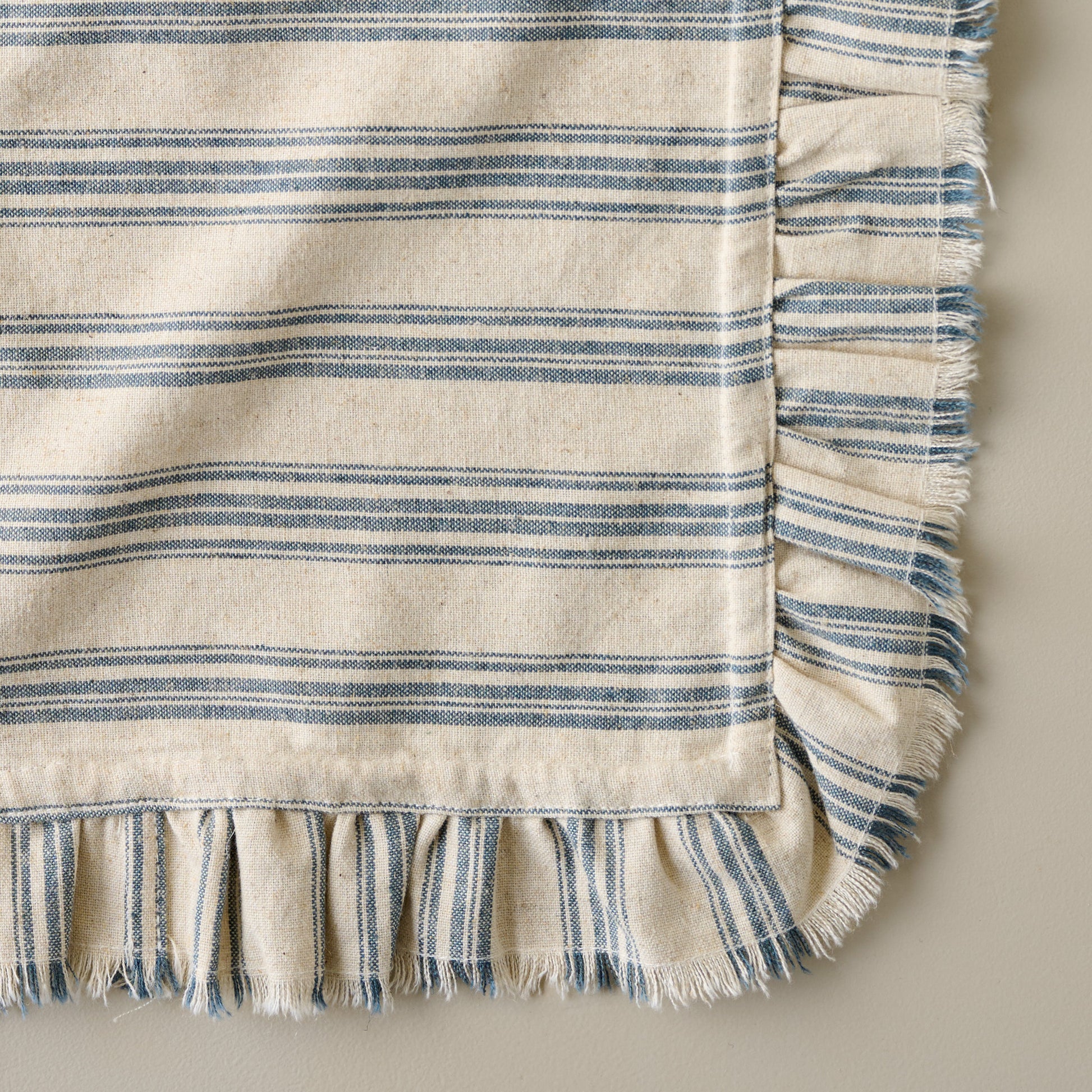 Matilda Stripe Napkin Set of Four close up of ruffle trim