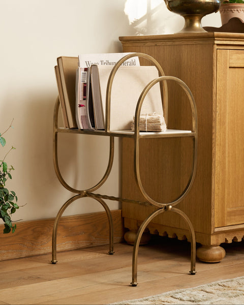 Juliet Marble and Brass Media Stand