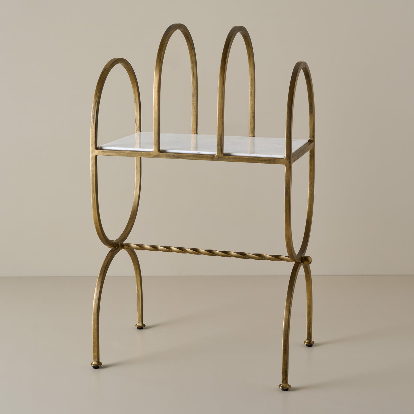 Juliet Marble and Brass Media Stand