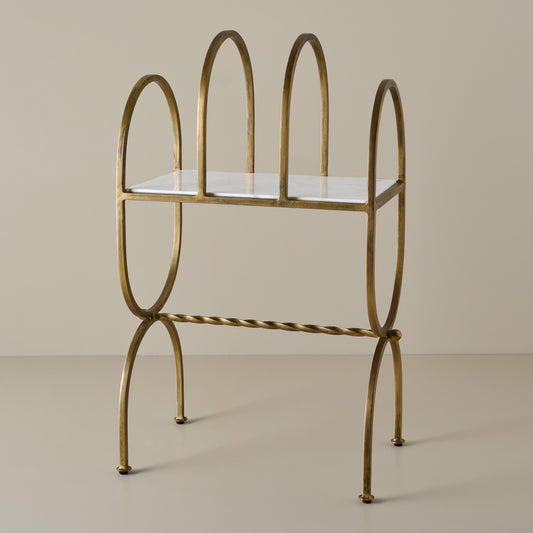 Juliet Marble and Brass Media Stand