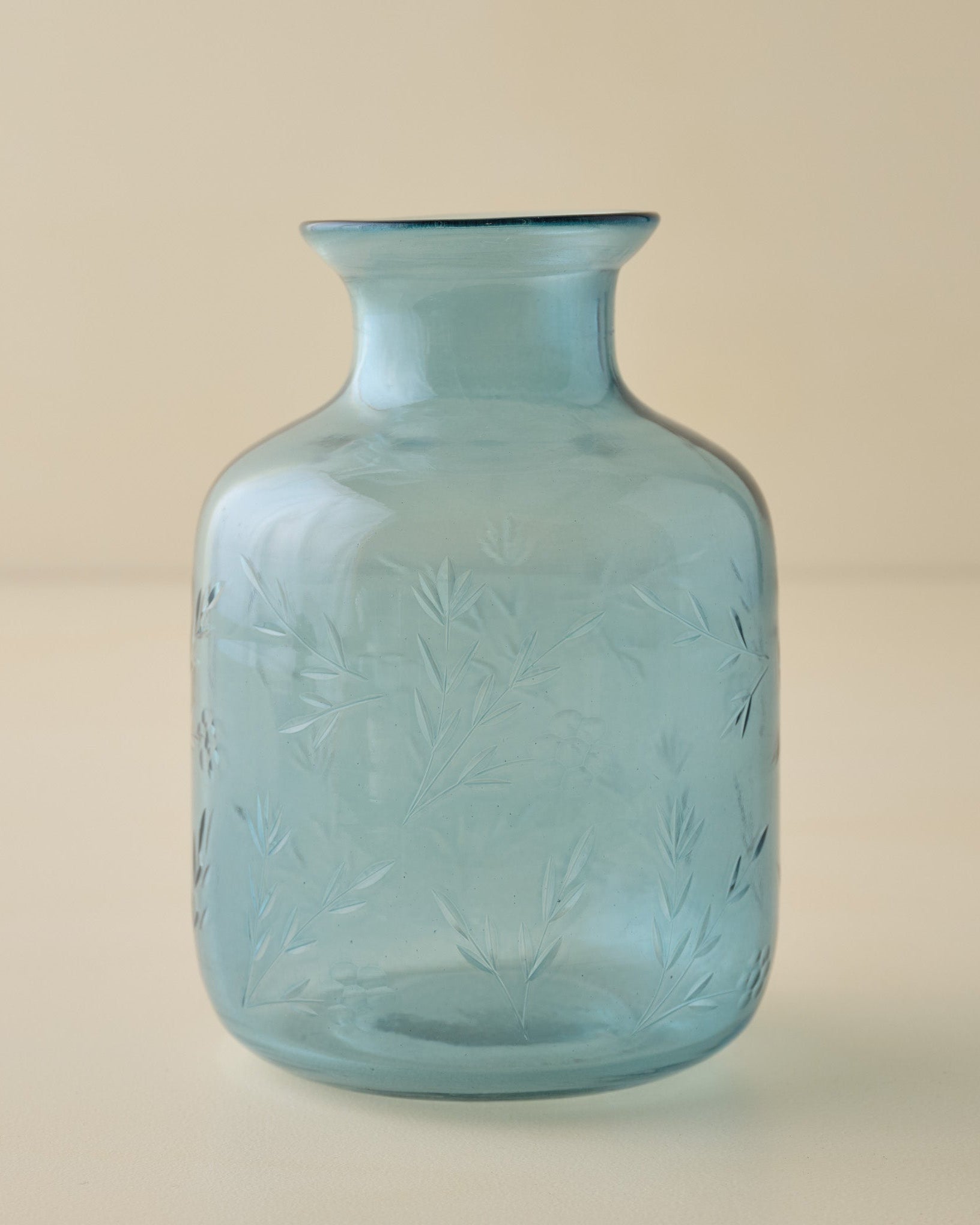 Nora Floral Etched Glass Vase