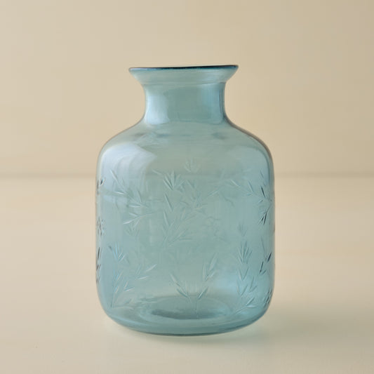 Nora Floral Etched Glass Vase