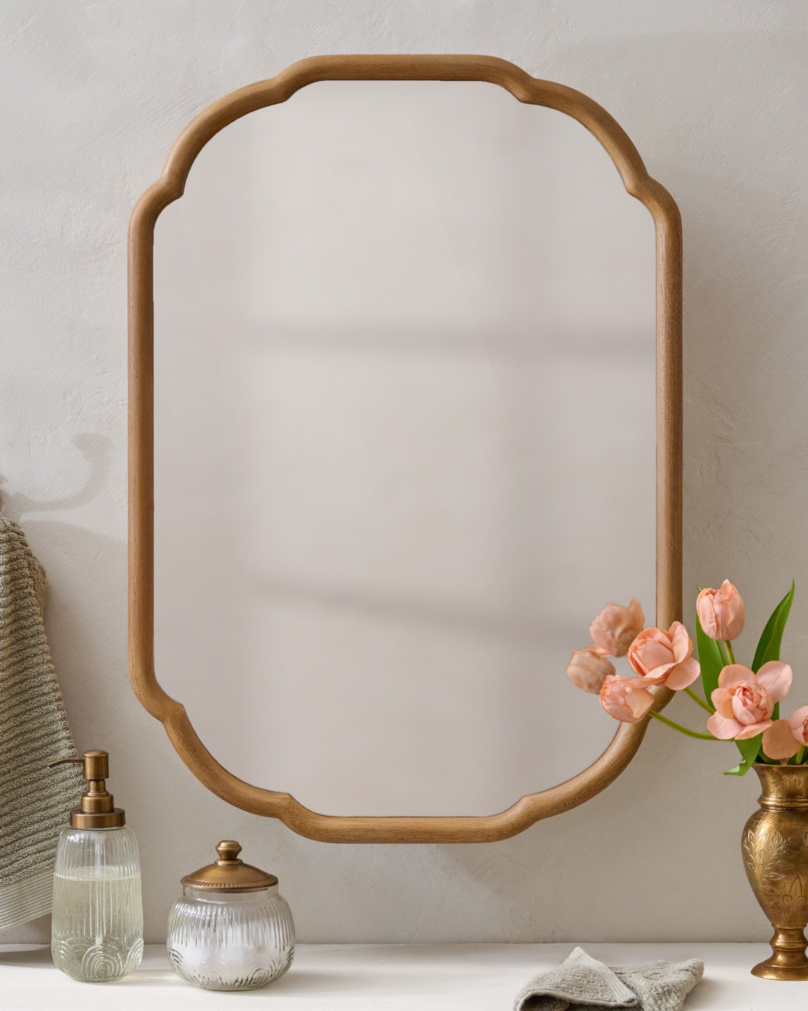 Greer Wood Scalloped Medicine Cabinet – Magnolia Greer Wood Scalloped Medicine Cabinet – Magnolia