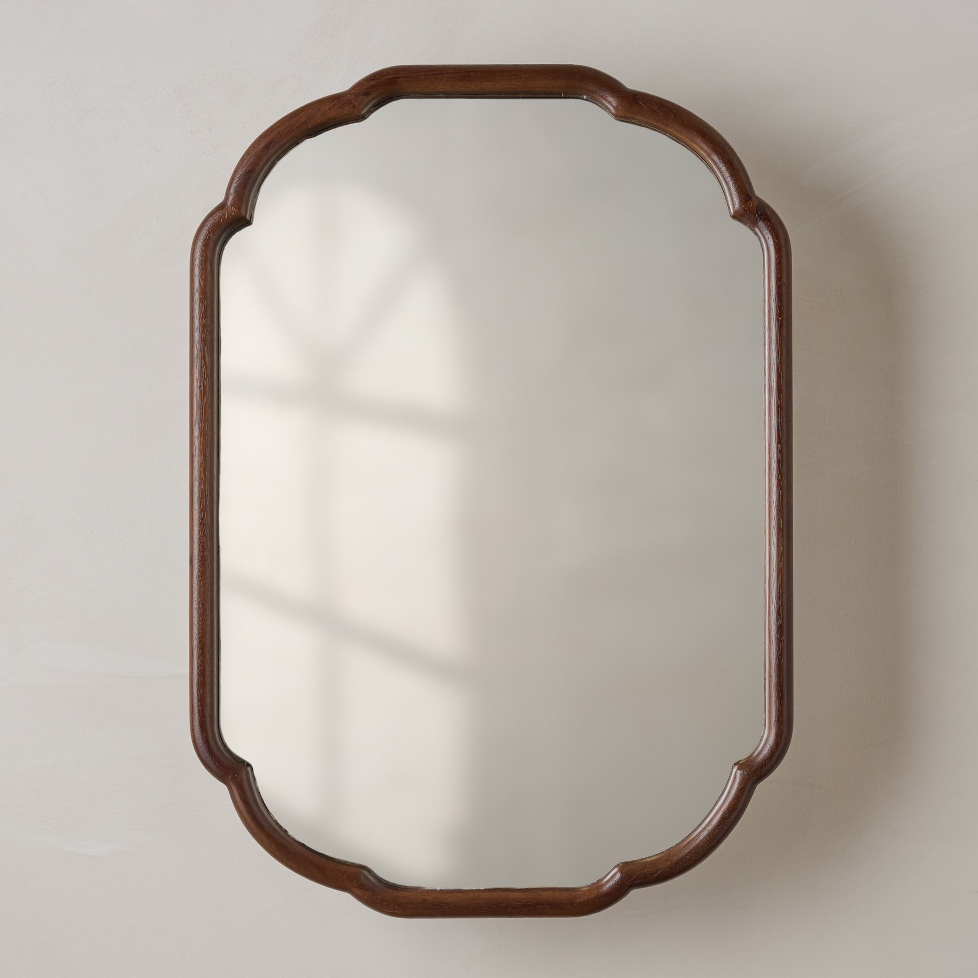 Greer Wood Scalloped Medicine Cabinet (Dark Wood)