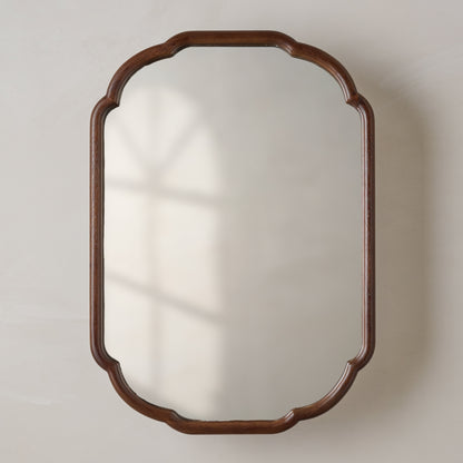 Greer Wood Scalloped Medicine Cabinet (Dark Wood)