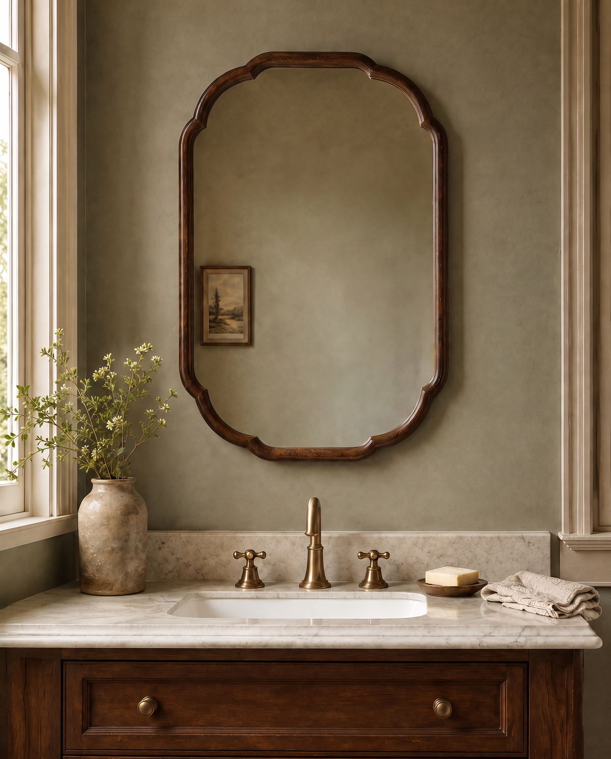 Greer Wood Scalloped Medicine Cabinet – Magnolia