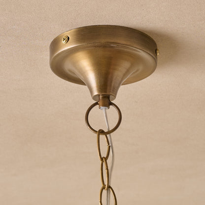 Carolyn Enamel Wired Pendant close up of brass base