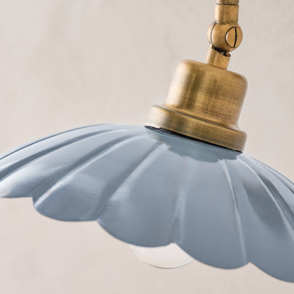 Carolyn Enamel Plug-in Sconce close up of scallop detail