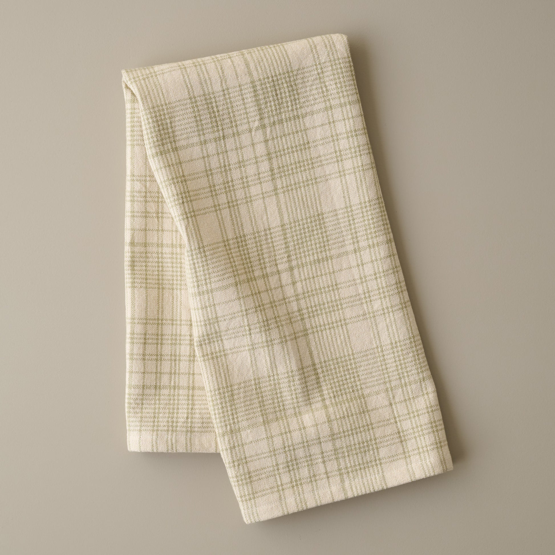 Magnolia Fern Green Windowpane Tea Towel