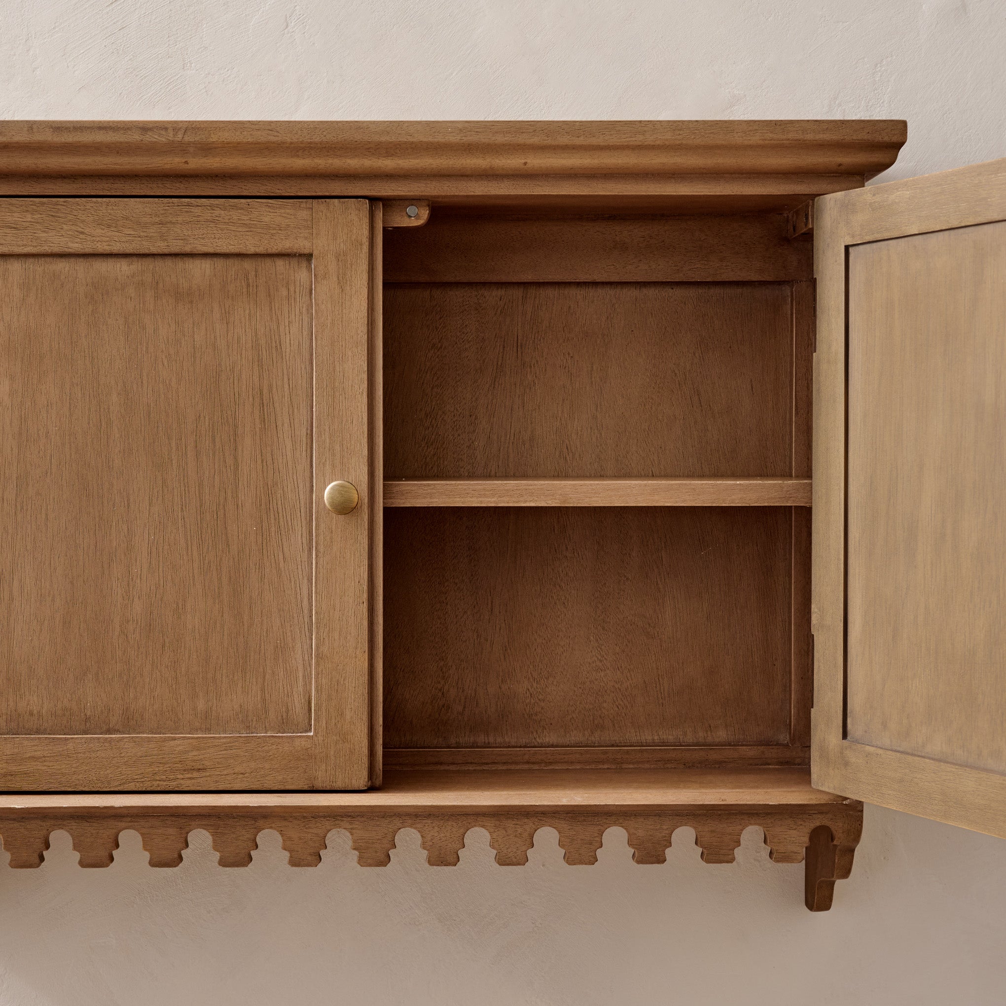 Archie Scalloped Wood Wall Cabinet