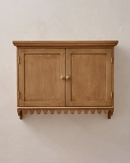 Archie Scalloped Wood Wall Cabinet