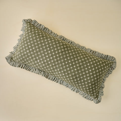 Thea Reversible Large Lumbar Pillow with Ruffle Edge