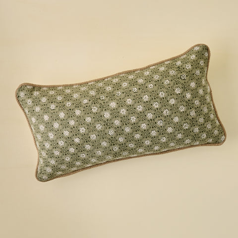 Thea Reversible Small Lumbar Pillow with Jute Piping