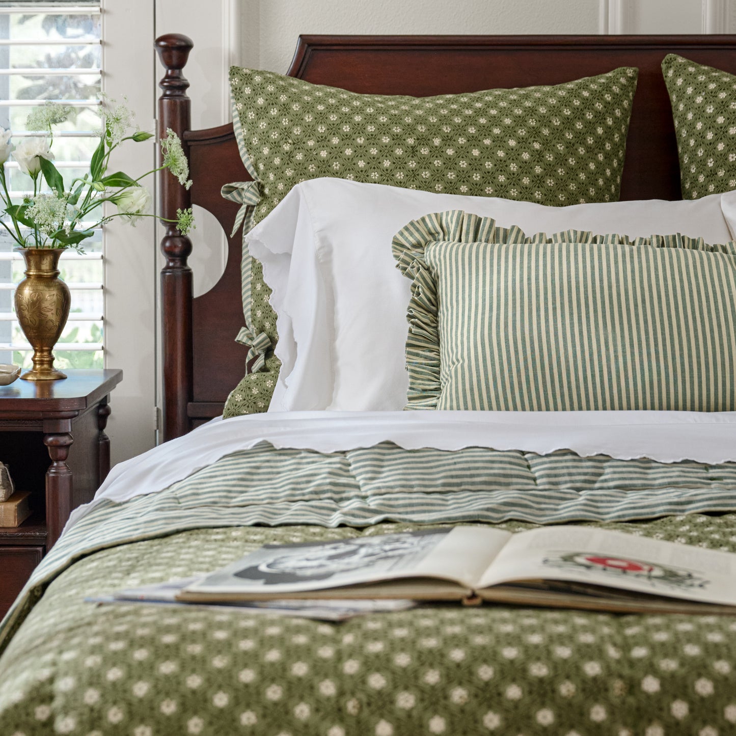 Thea Printed Sham on bed 