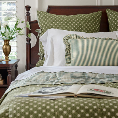 Thea Printed Sham on bed 