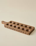 Antiqued Wood Tulip Carved Edge Egg Tray