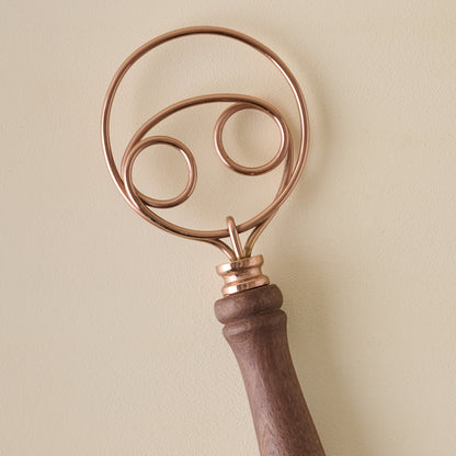 Vintage-Inspired Walnut + Copper Dough Whisk