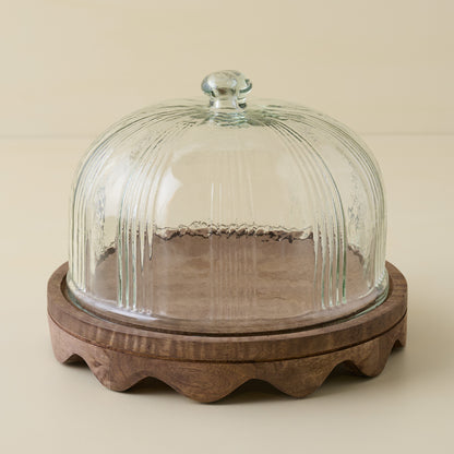 Wavy Edge Cake Stand + Fluted Dome