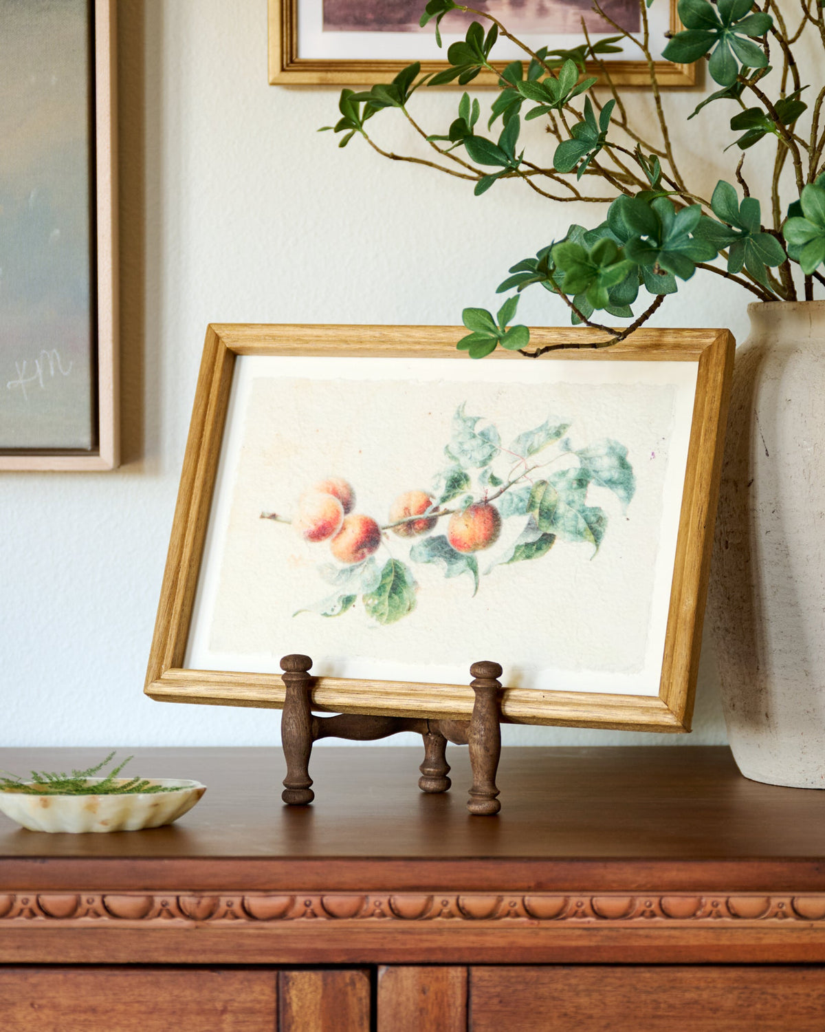 Heirloom Peach Study on a wood stand 